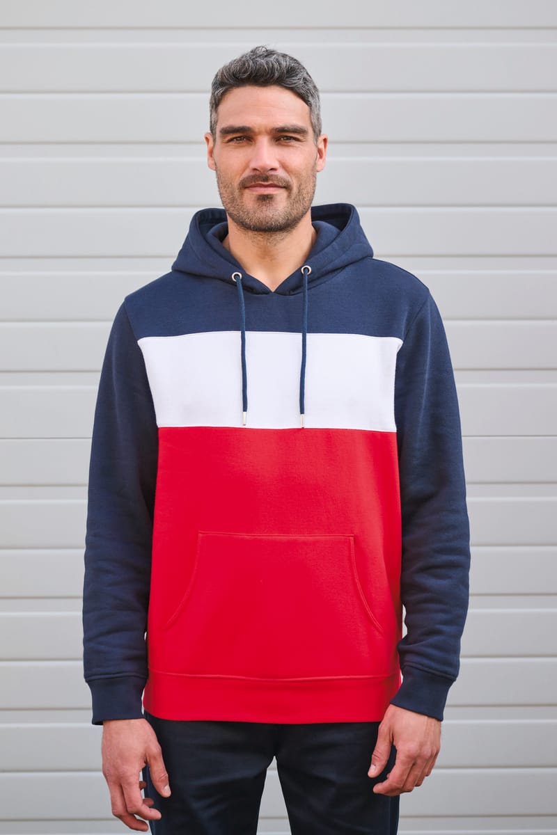Kariban Sweat-shirt Tricolore à Capuche Unisexe