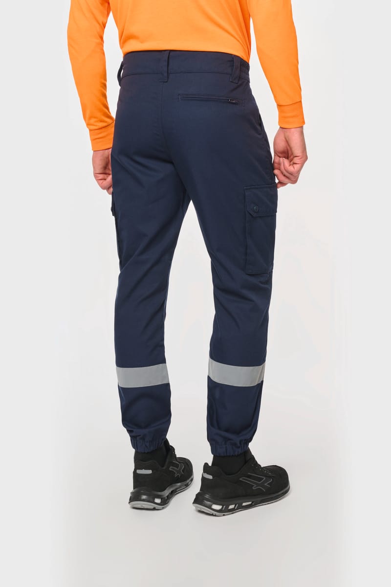 Kariban Pantalon Cargo Unisexe Avec Bas élastiqué Et Bande Réfléchissante