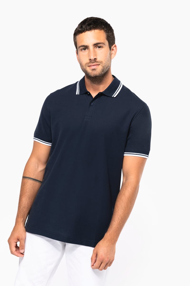 kariban Polo homme manches courtes à liserés contrastés