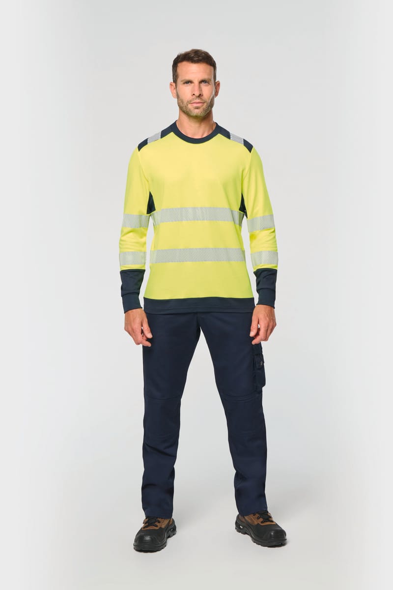 kariban T-shirt De Sécurité Recyclé Col Rond Manches Longues Unisexe