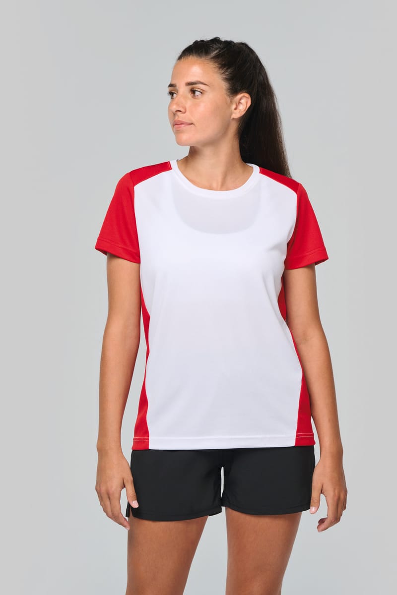 kariban T-shirt de sport écoresponsable bicolore femme