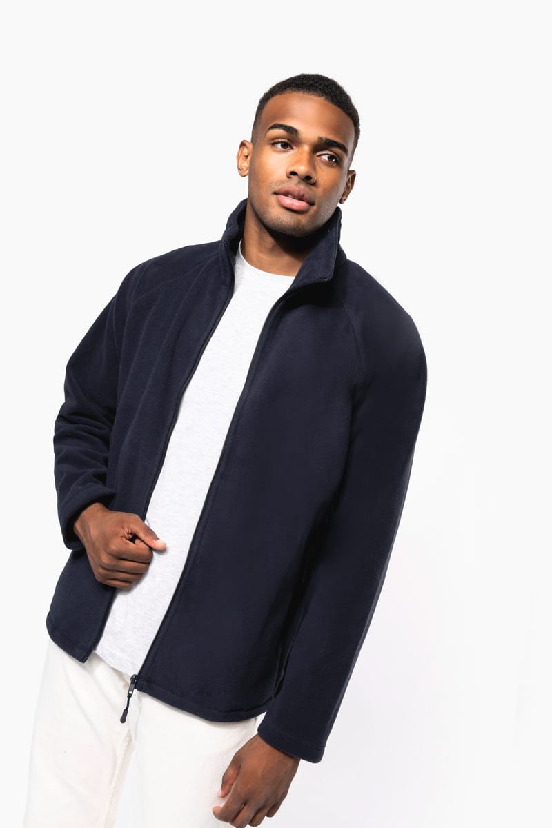 kariban Veste micropolaire zippée manches raglan homme