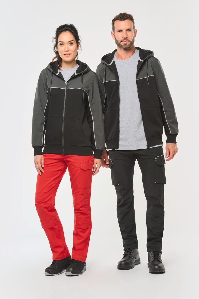 kariban Veste molleton bicolore zippée à capuche écoresponsable unisexe