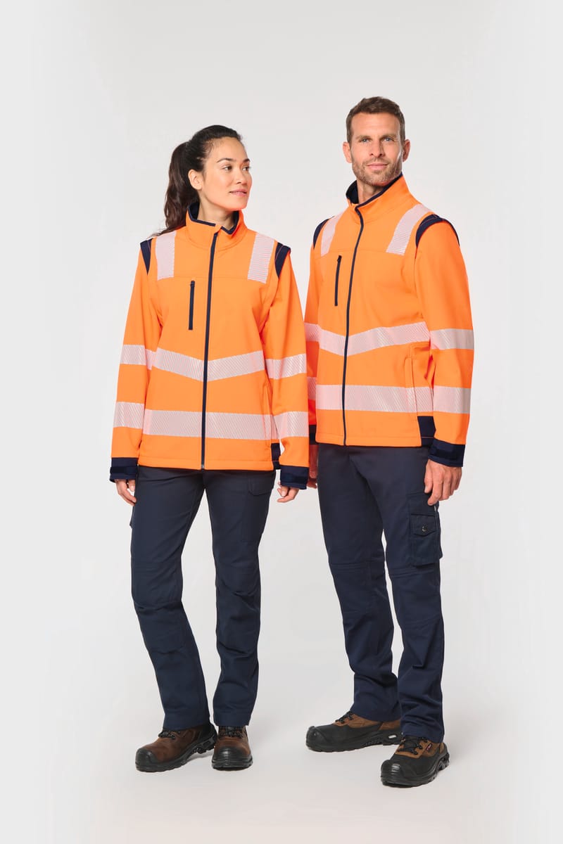 kariban Veste softshell de sécurité recyclée avec manches détachables unisexe