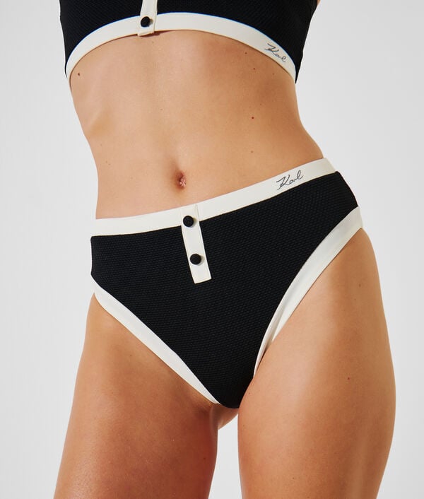 Karl Lagerfeld BAS DE BIKINI TAILLE HAUTE MONOCHROME