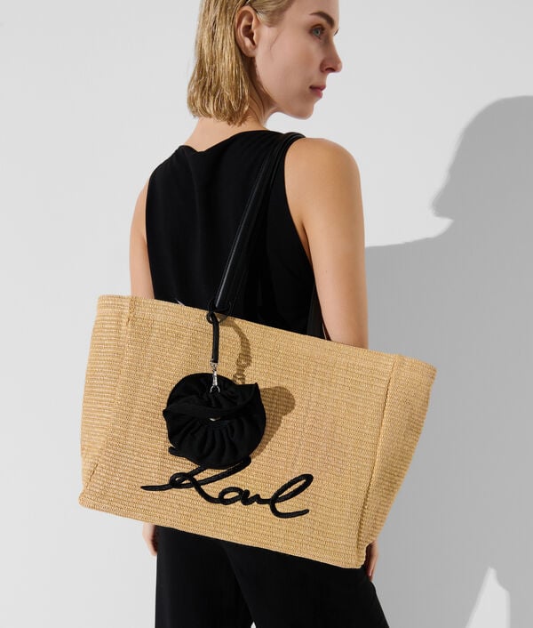 Karl Lagerfeld CABAS DE PLAGE FLORAL EN RAPHIA K/SIGNATURE
