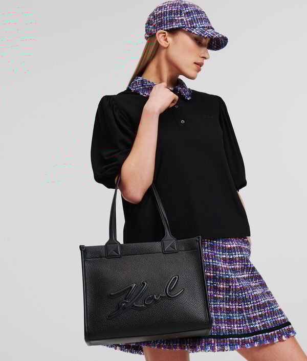 Karl Lagerfeld CABAS DE TAILLE MOYENNE EN CUIR GRAINÉ K/SKUARE