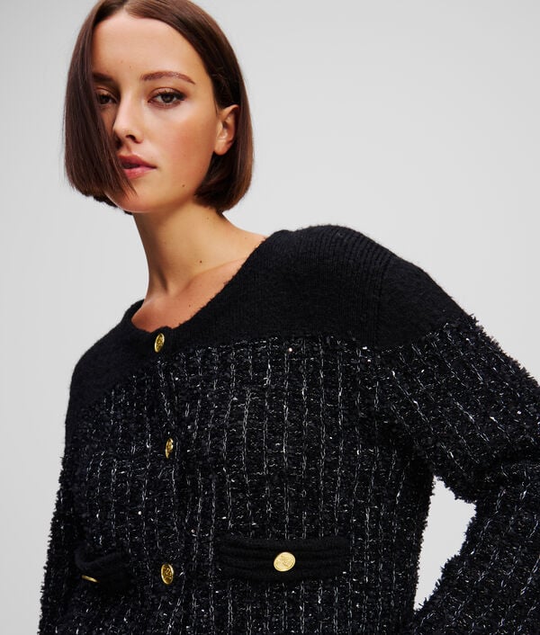 Karl Lagerfeld CARDIGAN EN TRICOT BOUCLÉ KARL ESSENTIAL