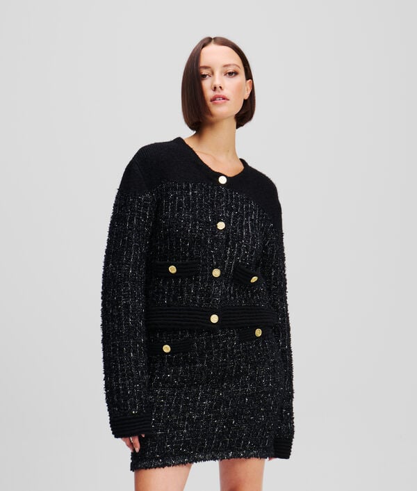 karl lagerfeld CARDIGAN EN TRICOT BOUCLÉ KARL ESSENTIAL