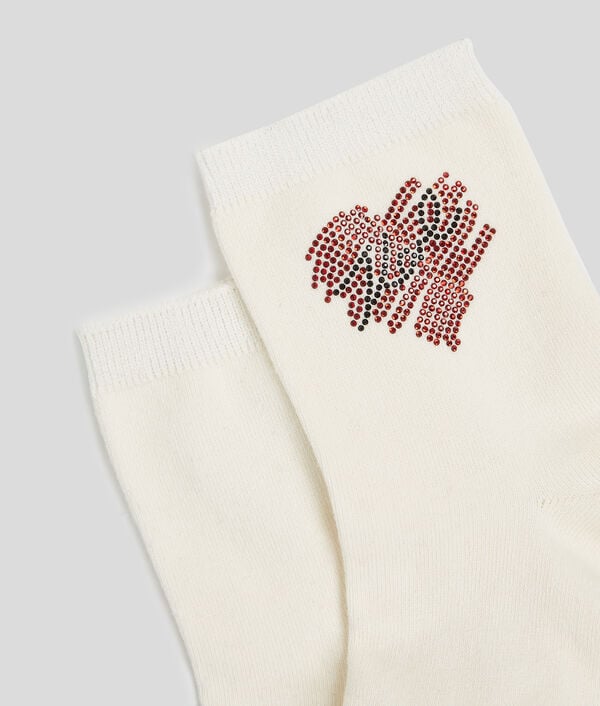 Karl Lagerfeld CHAUSSETTES À STRASS K/HEART – LOT DE 2