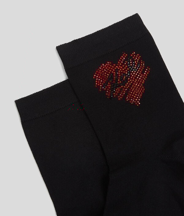 Karl Lagerfeld CHAUSSETTES À STRASS K/HEART – LOT DE 2