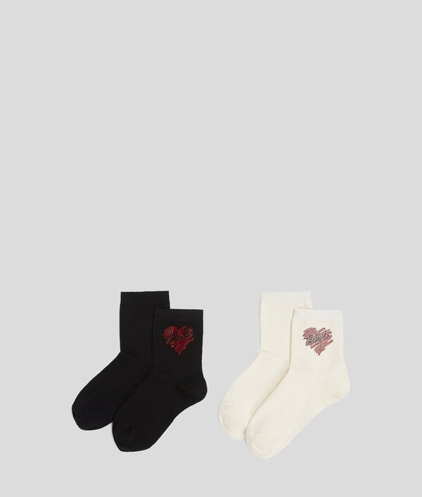 karl lagerfeld CHAUSSETTES À STRASS K/HEART – LOT DE 2