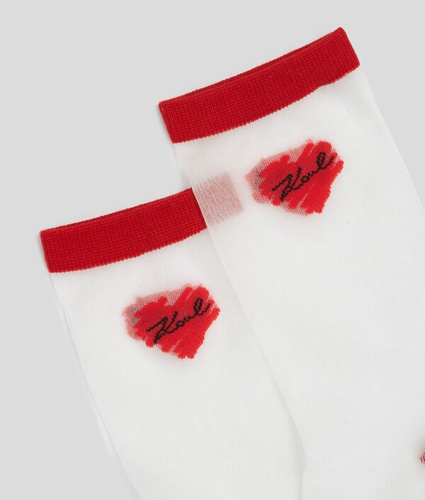 Karl Lagerfeld CHAUSSETTES EN MESH K/HEART – LOT DE 2