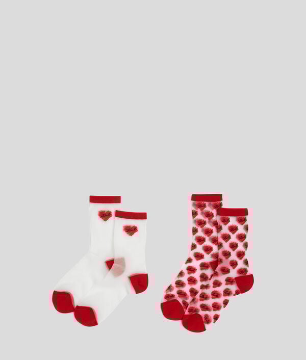 karl lagerfeld CHAUSSETTES EN MESH K/HEART – LOT DE 2