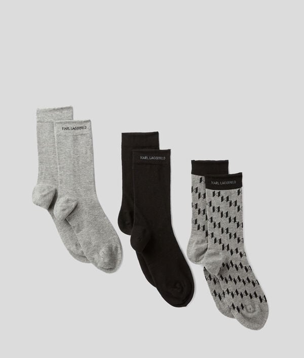 Karl Lagerfeld CHAUSSETTES KL MONOGRAM - LOT DE 3 PAIRES