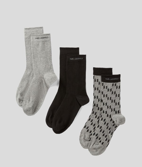 karl lagerfeld CHAUSSETTES KL MONOGRAM - LOT DE 3 PAIRES