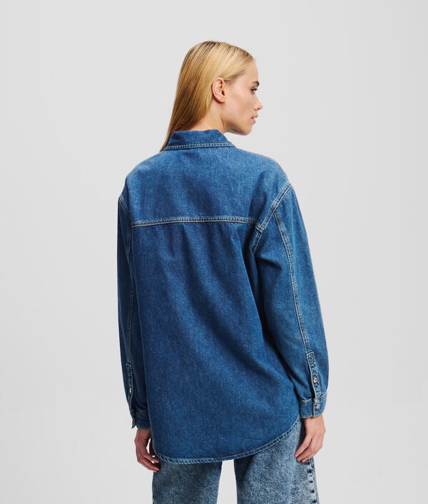 Karl Lagerfeld CHEMISE EN DENIM AVEC FERMETURE ZIPPÉE SUR LE DEVANT