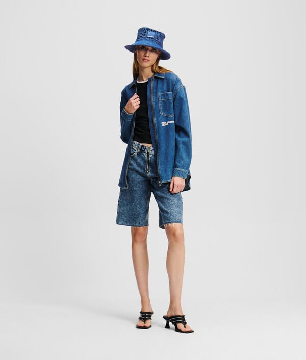 Karl Lagerfeld CHEMISE EN DENIM AVEC FERMETURE ZIPPÉE SUR LE DEVANT