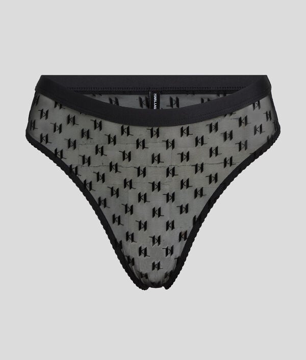 karl lagerfeld CULOTTE EN MESH TAILLE MI-HAUTE KL MONOGRAM