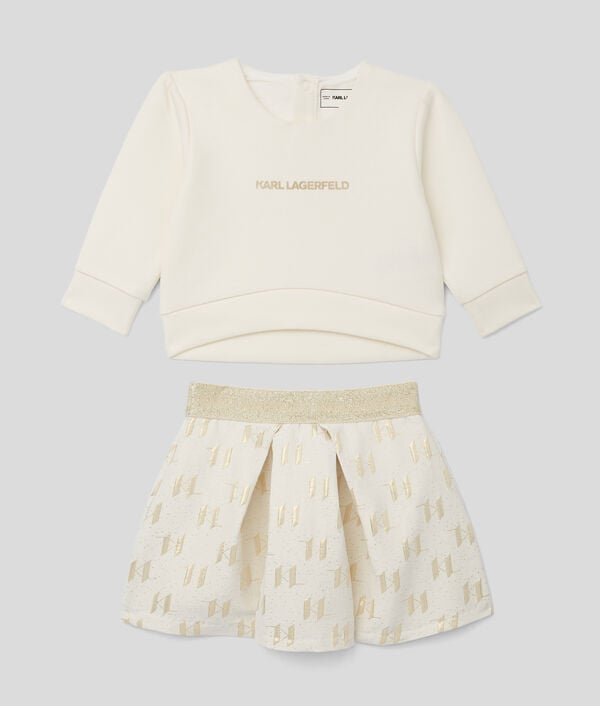 karl lagerfeld ENSEMBLE T-SHIRT ET JUPE KL MONOGRAM POUR BÉBÉS