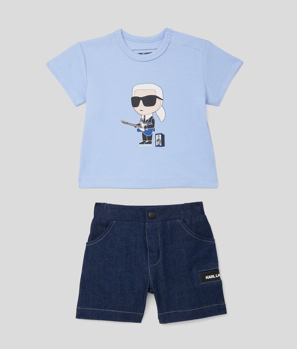 karl lagerfeld ENSEMBLE T-SHIRT ET SHORT EN JEAN IKON POUR BÉBÉS