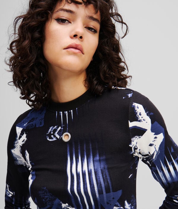 Karl Lagerfeld HAUT À MANCHES LONGUES AVEC IMPRIMÉ NUMÉRIQUE