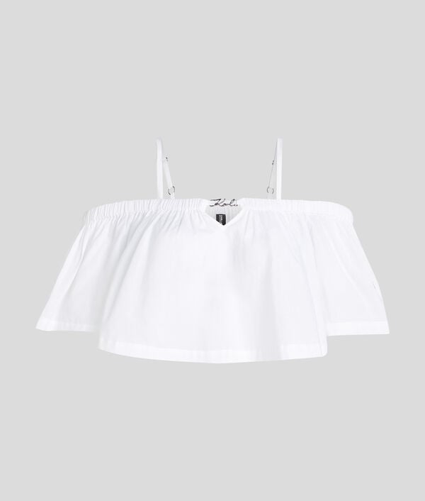 Karl Lagerfeld HAUT DE PLAGE CROPPED À ÉPAULES DÉNUDÉES