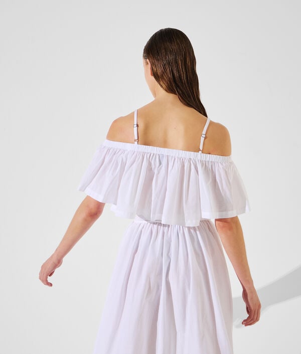 Karl Lagerfeld HAUT DE PLAGE CROPPED À ÉPAULES DÉNUDÉES