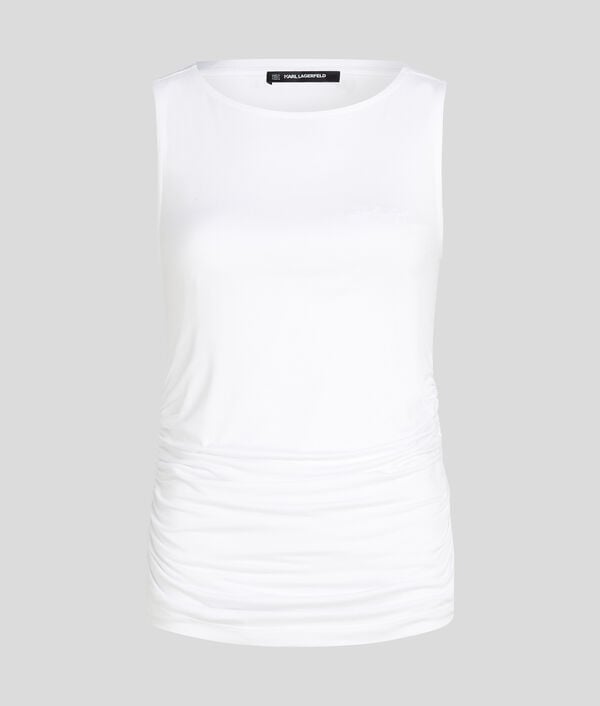 karl lagerfeld HAUT FRONCÉ À COL BATEAU KARL SIGNATURE