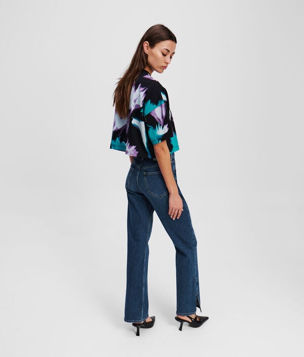 Karl Lagerfeld JEAN DROIT À TAILLE HAUTE AVEC OURLET FENDU