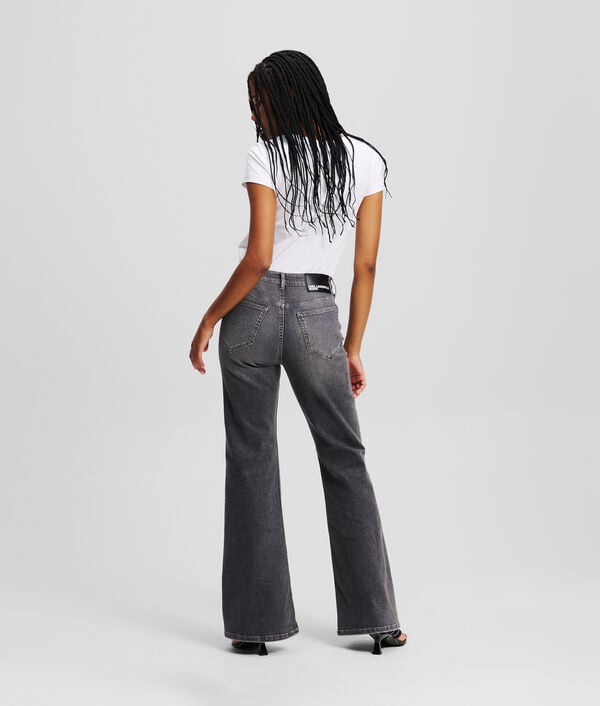 Karl Lagerfeld JEAN FLARE EN DENIM TAILLE HAUTE À FERMETURE BOUTONNÉE