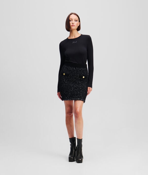 karl lagerfeld JUPE EN TRICOT BOUCLÉ KARL ESSENTIAL