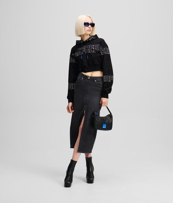 Karl Lagerfeld JUPE MIDI EN DENIM À FERMETURE FRONTALE ZIPPÉE