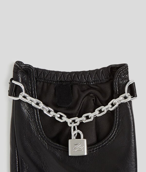 Karl Lagerfeld K/AUTOGRAPH PADLOCK FINGERLESS GLOVES