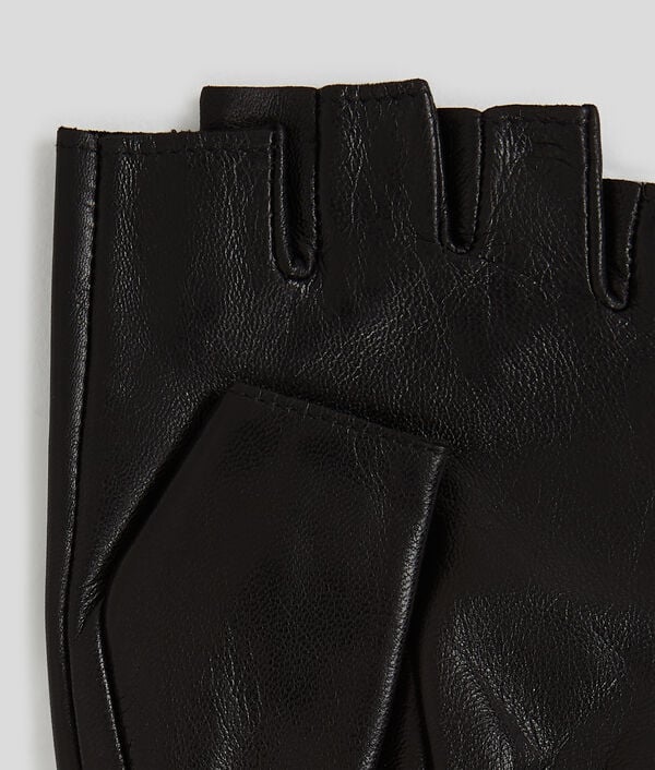 Karl Lagerfeld K/AUTOGRAPH PADLOCK FINGERLESS GLOVES