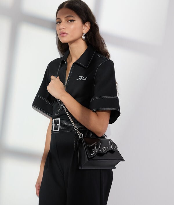 Karl Lagerfeld K/SIGNATURE SMALL STUDDED CROSSBODY BAG