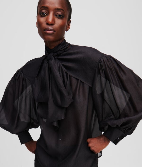 Karl Lagerfeld BLOUSE À NŒUD EFFET MÉTALLISÉ