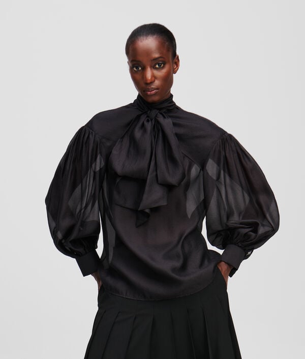 karl lagerfeld BLOUSE À NŒUD EFFET MÉTALLISÉ