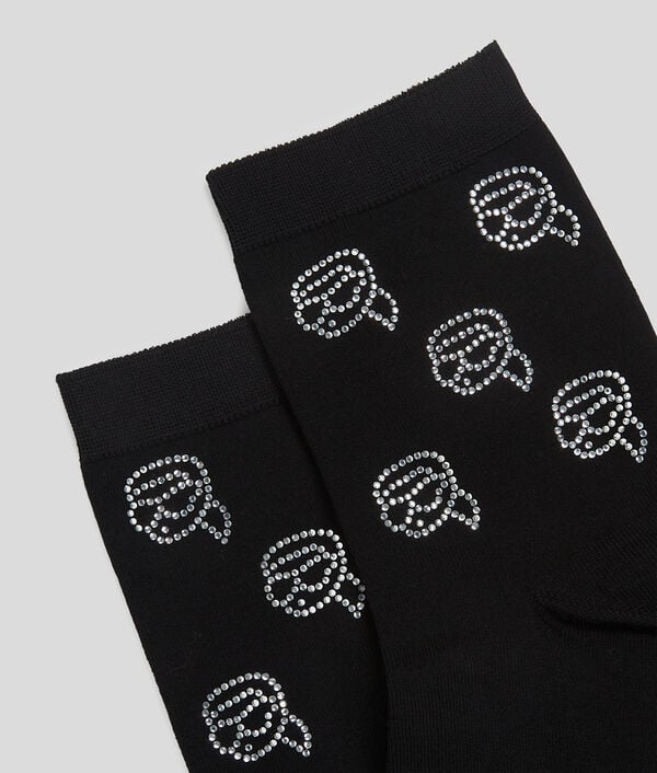 Karl Lagerfeld CHAUSSETTES À STRASS IKON – LOT DE 2