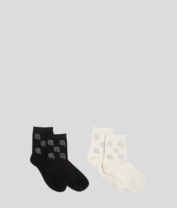 Karl Lagerfeld CHAUSSETTES À STRASS IKON – LOT DE 2