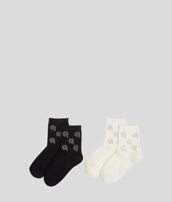 karl lagerfeld CHAUSSETTES À STRASS IKON – LOT DE 2