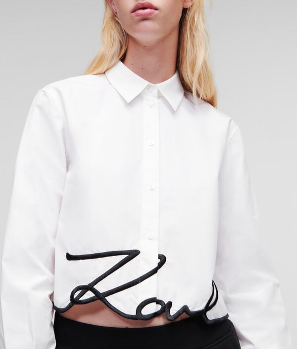 karl lagerfeld CHEMISE CROPPED KARL SIGNATURE