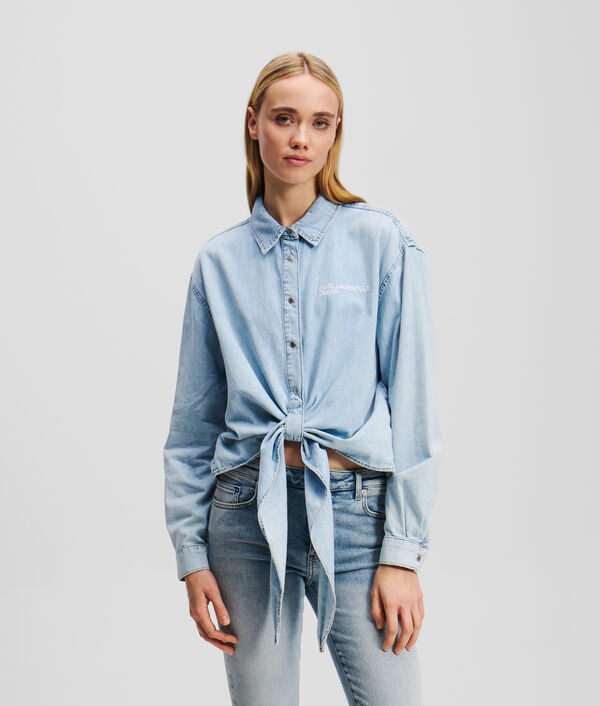 karl lagerfeld CHEMISE EN DENIM À CRAVATE