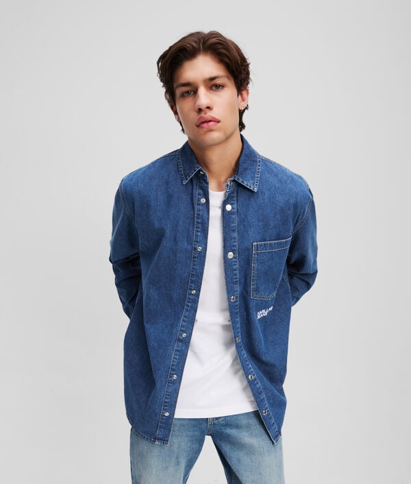 karl lagerfeld CHEMISE EN DENIM AVEC LE LOGO KLJ