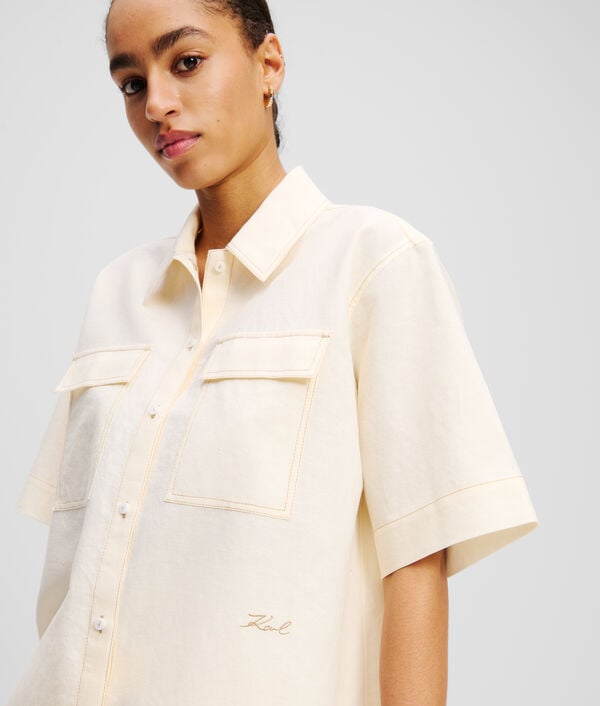 Karl Lagerfeld CHEMISIER EN LIN MÉLANGÉ