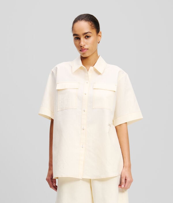 karl lagerfeld CHEMISIER EN LIN MÉLANGÉ