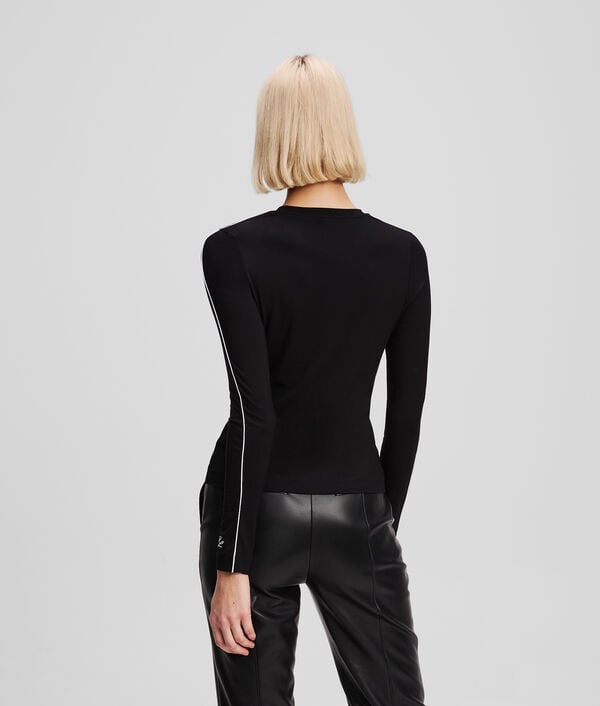 Karl Lagerfeld CONTRAST PIPING LONG-SLEEVED TOP