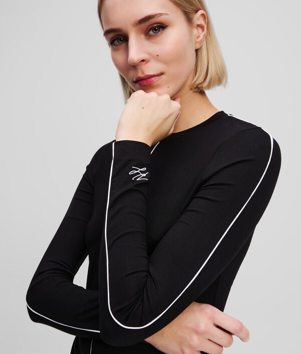 Karl Lagerfeld CONTRAST PIPING LONG-SLEEVED TOP