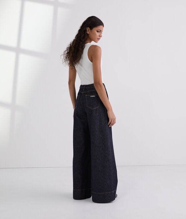 Karl Lagerfeld CONTRAST STITCH WIDE-LEG JEANS