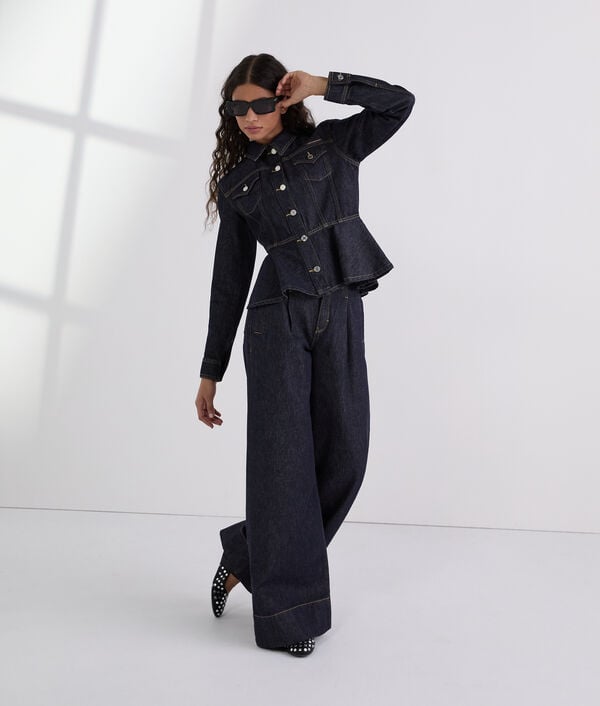 Karl Lagerfeld CONTRAST STITCH WIDE-LEG JEANS